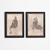 "Textural Figuration I" 24"x32" Framed Wall Art Print
