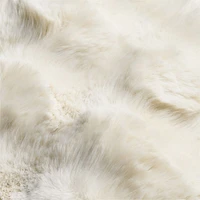 Textured Faux Fur Arctic Ivory 20x20 Throw Pillow Cover