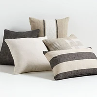 White 20"x20" Bold Stripe Outdoor Throw Pillow
