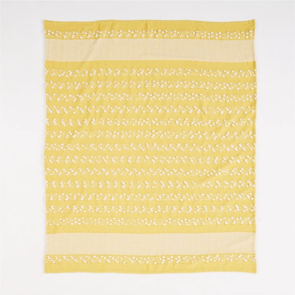 Yellow Textured Kids Throw Blanket