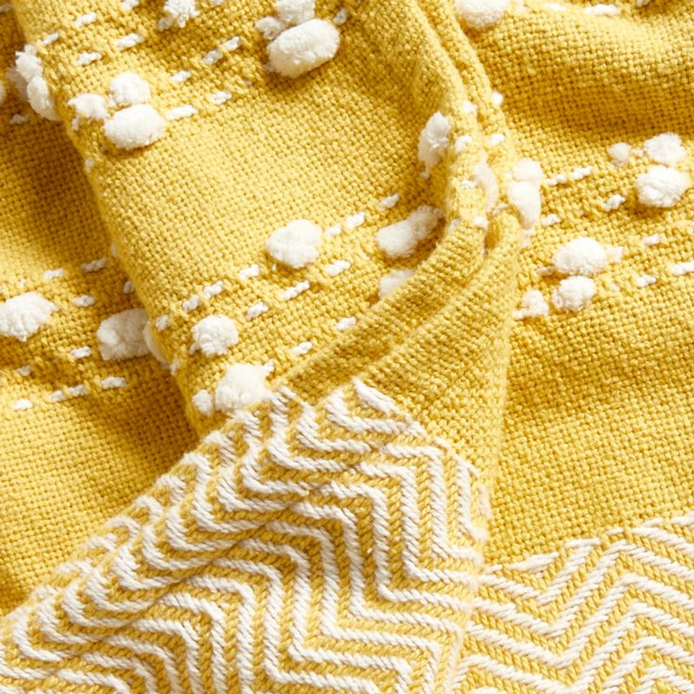 Yellow Textured Kids Throw Blanket