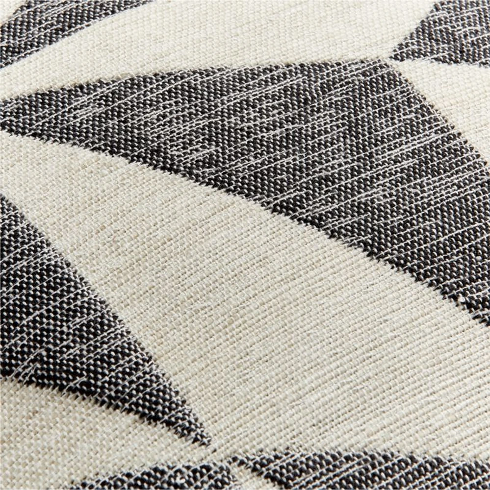 Ink Black 20"x20" Textured Triangle Outdoor Throw Pillow