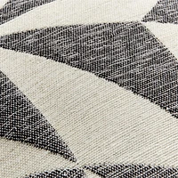 Ink Black 20"x20" Textured Triangle Outdoor Throw Pillow