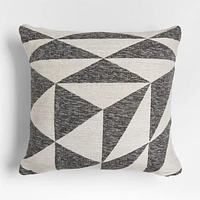 Ink Black 20"x20" Textured Triangle Outdoor Throw Pillow