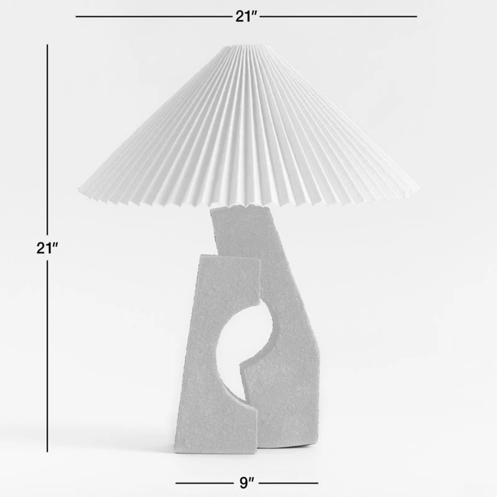 Ruins Ceramic Sculptural Table Lamp with Pleated Shade by Athena Calderone 20