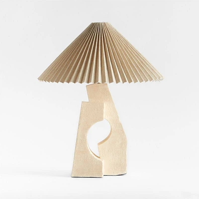 Ruins Ceramic Sculptural Table Lamp with Pleated Shade by Athena Calderone 20