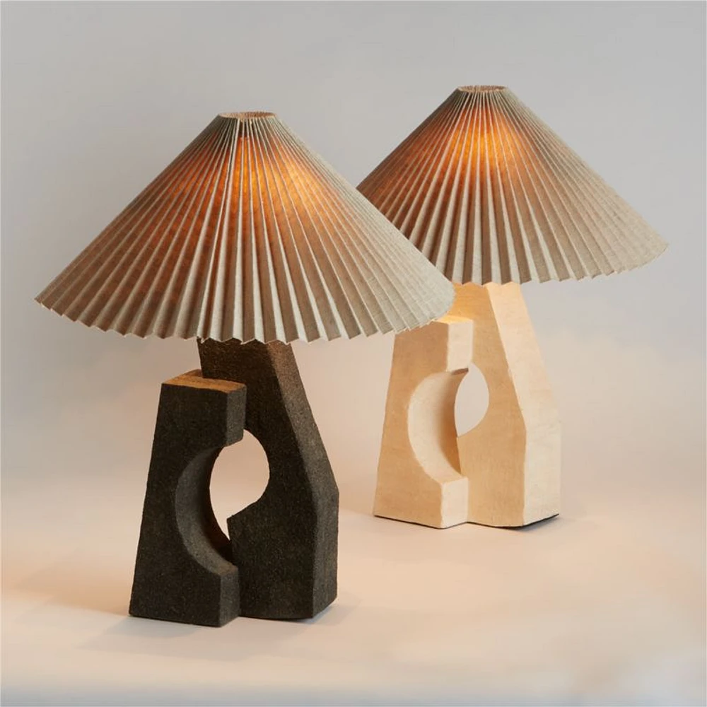 Ruins Ceramic Sculptural Table Lamp with Pleated Shade by Athena Calderone 20