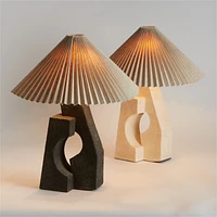 Ruins Ceramic Sculptural Table Lamp with Pleated Shade by Athena Calderone 20