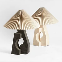 Ruins Ceramic Sculptural Table Lamp with Pleated Shade by Athena Calderone 20