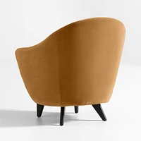 Sensorio Swoop Arm Velvet Accent Chair by Athena Calderone