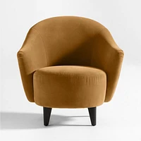 Sensorio Swoop Arm Velvet Accent Chair by Athena Calderone