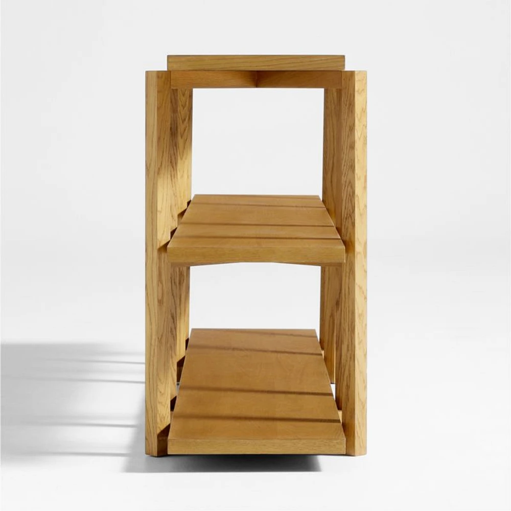 Thomas 80" Barley Oak Wood Low Open Media Console