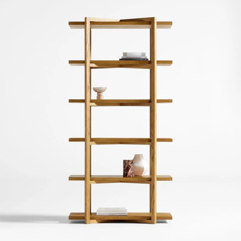 Thomas Barley Oak Wood Modular Bookcase, Set of 3