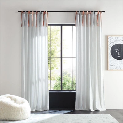 63" Tie Muslin Organic Cotton Curtain Panel