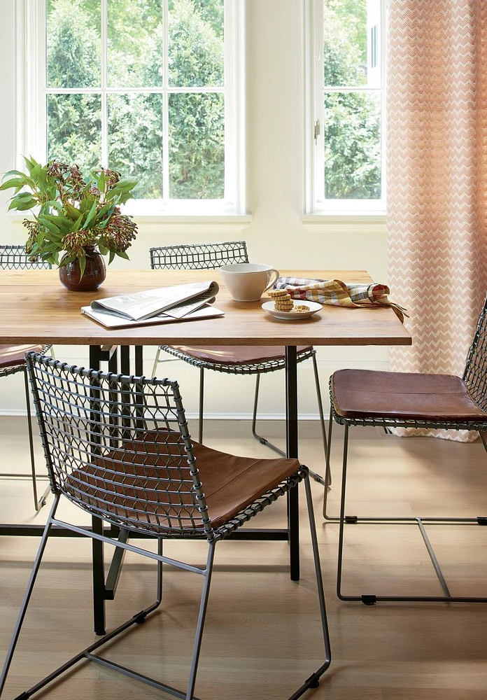 Tig Dining Chair Brown Leather Cushion