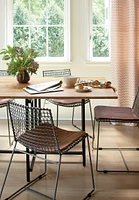 Tig Dining Chair Brown Leather Cushion