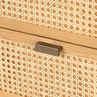 Tisdell Cane and Khaki Oak Wood 6-Drawer Dresser