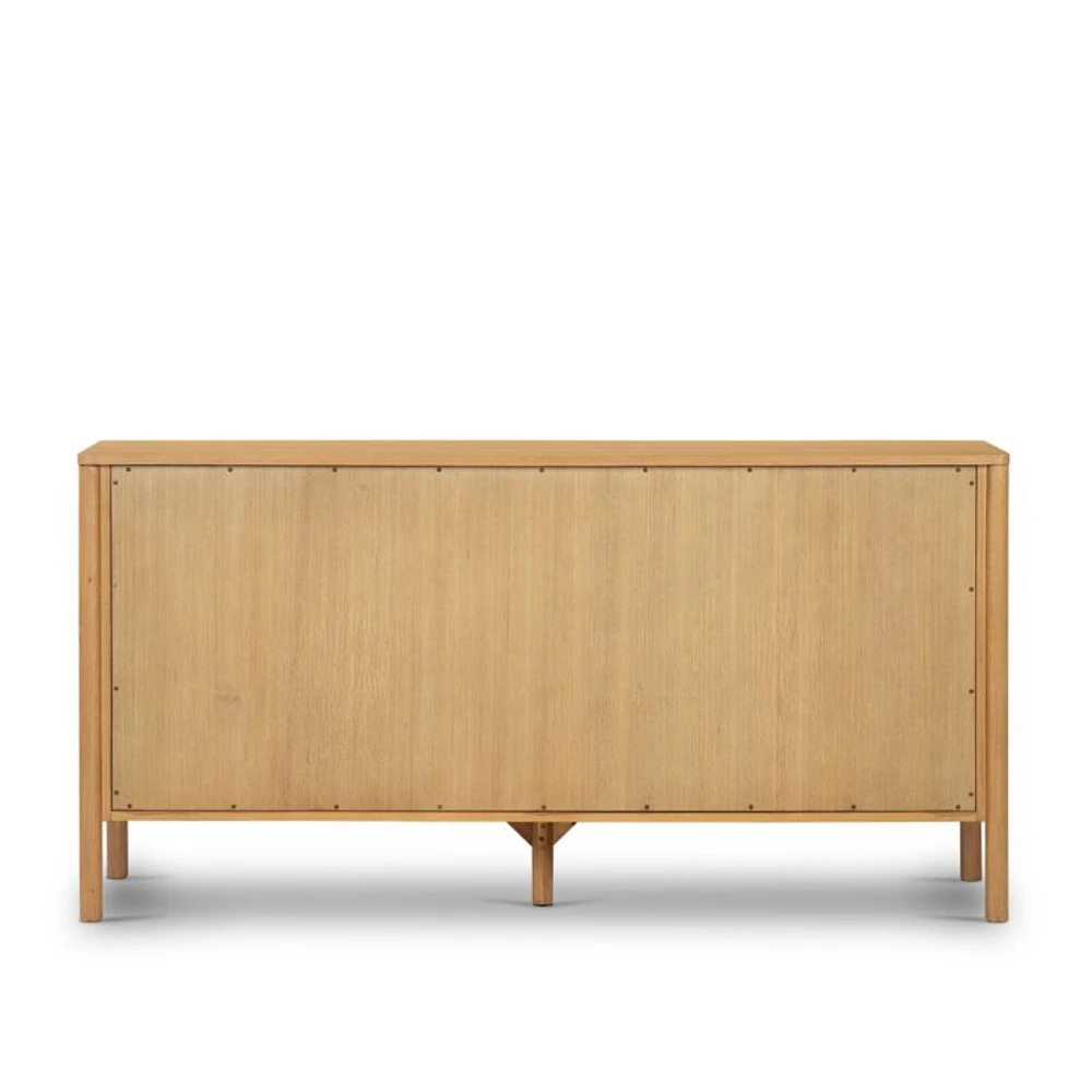 Tisdell Cane and Khaki Oak Wood 6-Drawer Dresser
