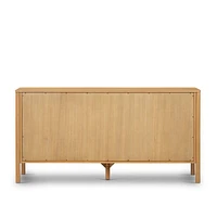 Tisdell Cane and Khaki Oak Wood 6-Drawer Dresser