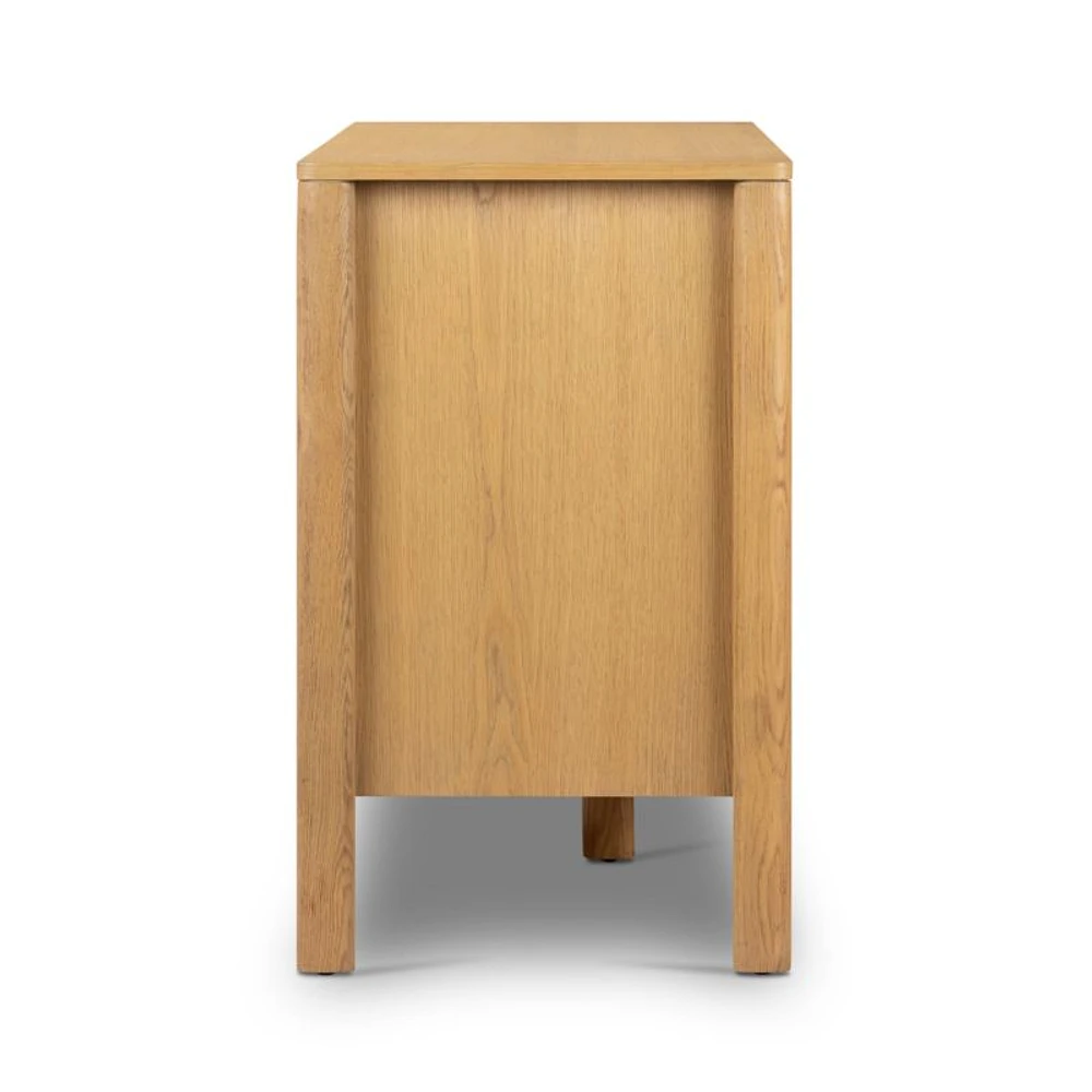 Tisdell Cane and Khaki Oak Wood 6-Drawer Dresser