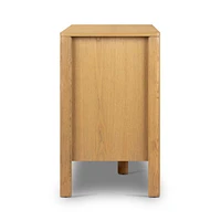 Tisdell Cane and Khaki Oak Wood 6-Drawer Dresser