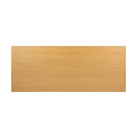 Tisdell Cane and Khaki Oak Wood Desk with Drawers