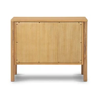 Tisdell Cane and Khaki Oak Wood Nightstand with Drawers