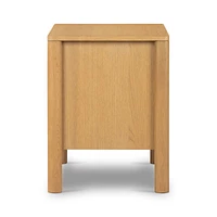 Tisdell Cane and Khaki Oak Wood Nightstand with Drawers