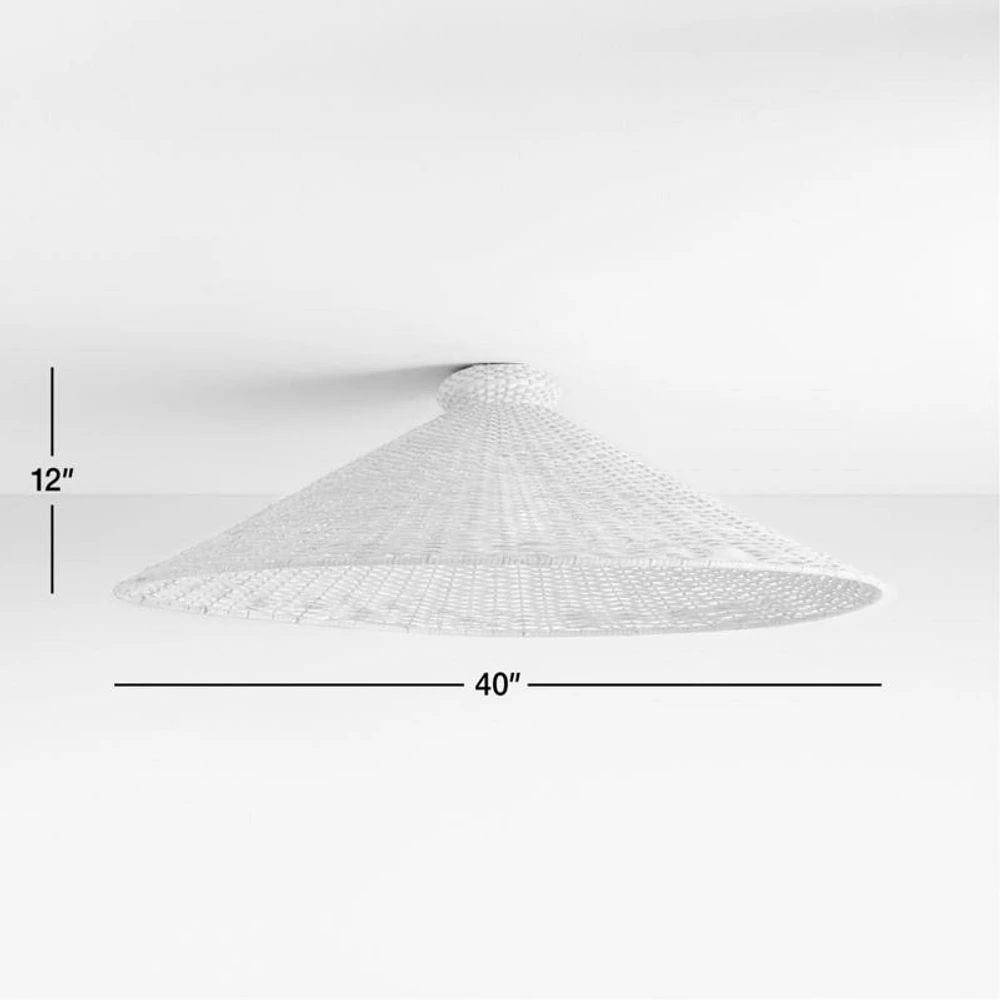 Tisse Oversized Woven Rattan Flush Mount Light by Athena Calderone