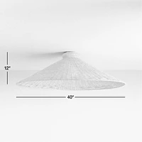 Tisse Oversized Woven Rattan Flush Mount Light by Athena Calderone