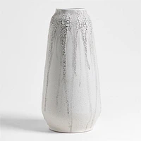Toluca Large Beige Ceramic Textured Vase 17"