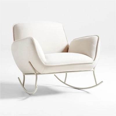 Tonal Cream Upholstered Nursery Rocking Chair