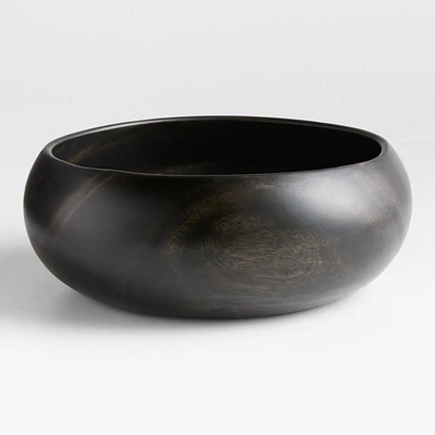 Tondo 14" Ebonized Wood Salad Serving Bowl