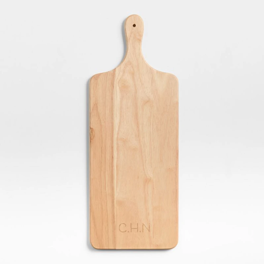 Tondo Natural Wood Paddle Serving Board with Handle