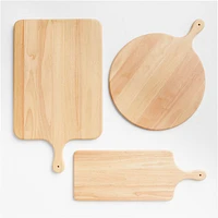 Tondo Natural Wood Paddle Serving Board with Handle