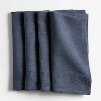 Torino Indigo EUROPEAN FLAX ™-Certified Linen Dinner Napkins, Set of 4