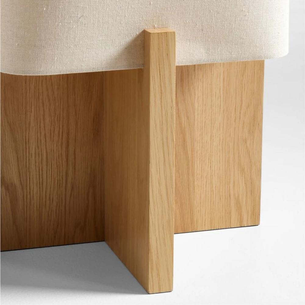 Toro Wood Floor Lamp with Woven Shade 50"