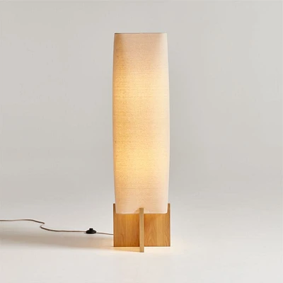 Toro Wood Floor Lamp with Woven Shade 50"