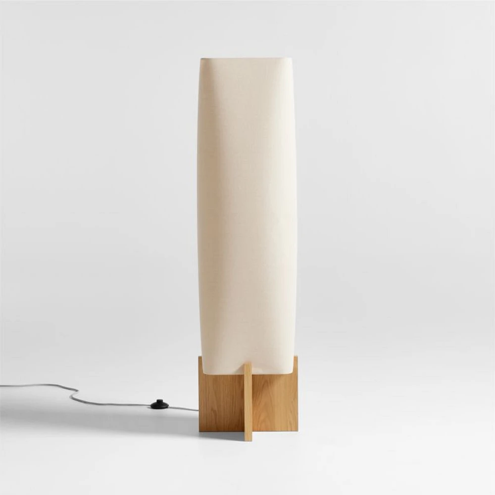Toro Wood Floor Lamp with Woven Shade 50"