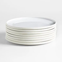 Tour White Porcelain Dinner Plates, Set of 8