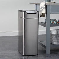 Simplehuman 40 Liter Slim Touch Bar Trash Can, Brushed Stainless Steel