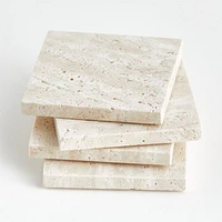 Travertine Coasters, Set of 4
