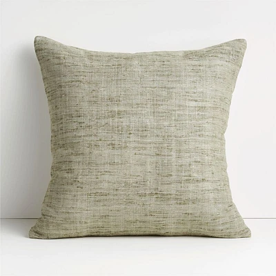 Light Grey 20x20 Cotton Sari Silk Throw Pillow Cover