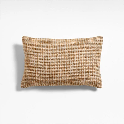 Tricote Tweed 22x15 Copper Yellow Multi Throw Pillow Cover by Athena Calderone