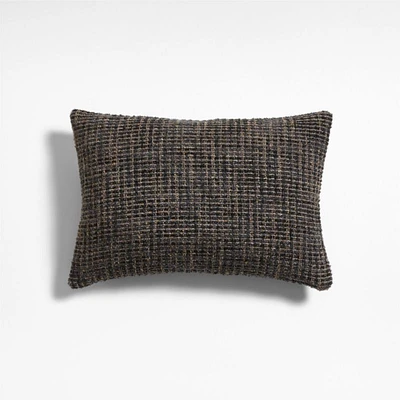 Tricote Tweed 22x15 Smoke Grey Multi Throw Pillow Cover by Athena Calderone