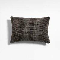 Tricote Tweed 22x15 Smoke Grey Multi Throw Pillow Cover by Athena Calderone