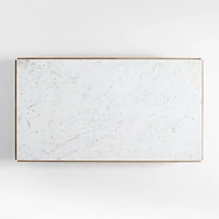 Troupe Marble and Natural Pine Wood 65" Rectangular Coffee Table