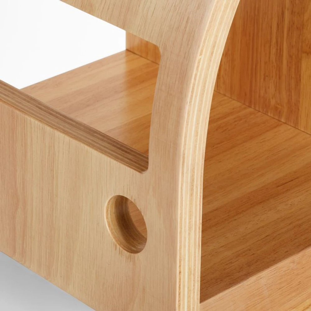 Wood 4-Shelf Truck Bookcase