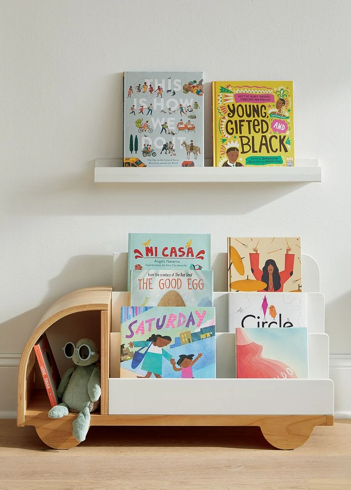 Wood 4-Shelf Truck Bookcase