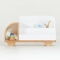 Wood 4-Shelf Truck Bookcase